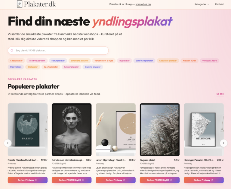 Plakater.dk – webshop og domæne