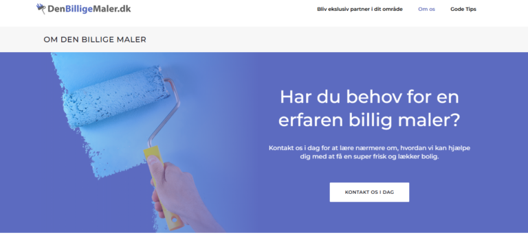 Hjemmesiden DenBilligeMaler