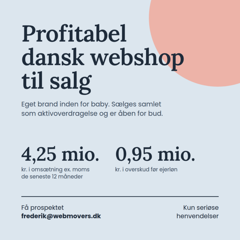 Webshop til salg – profitabelt dansk brand